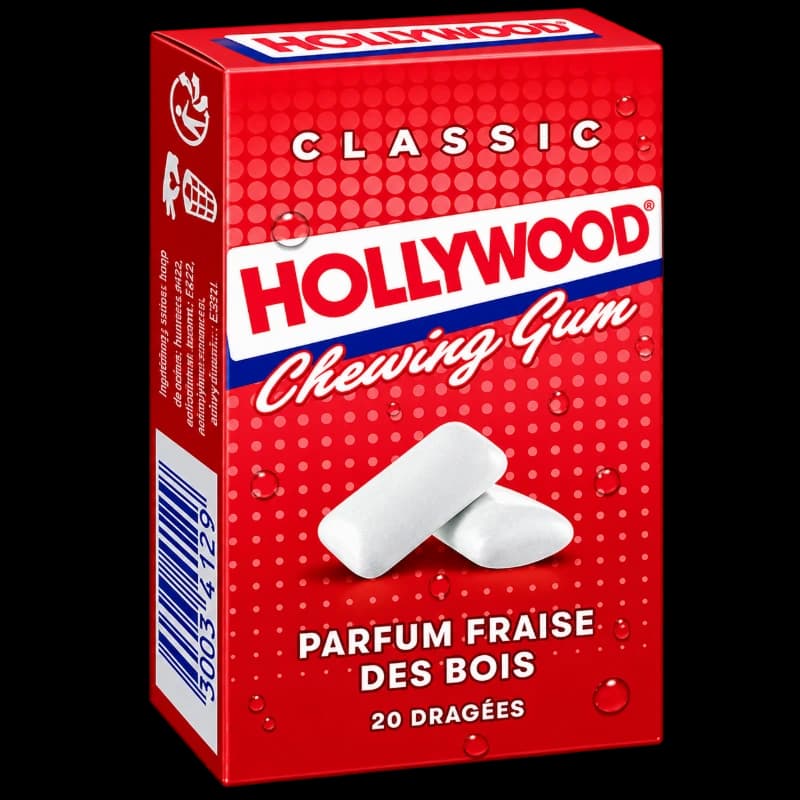Hollywood Chewing  Gum Parfum Fraise des bois