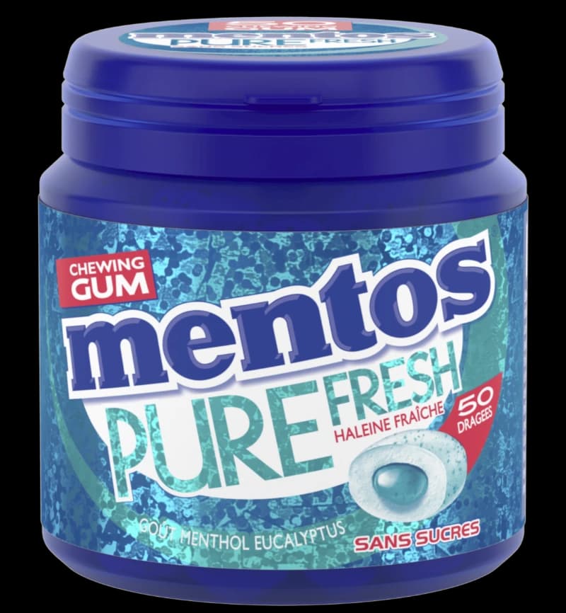 Mentos chewing gum pure fresh menthol eucaliptus
